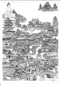 village-asiatique-bouddha-pagodes-tenzin-tseme